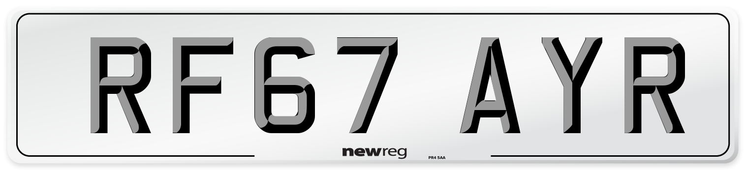 RF67 AYR Number Plate from New Reg